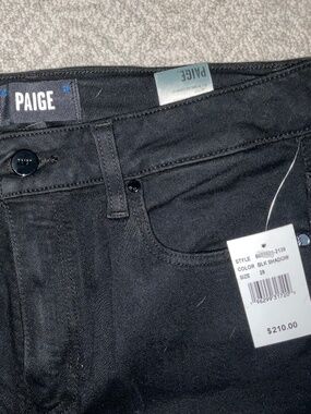 Paige - NWT jet black denim jeans- waist 28